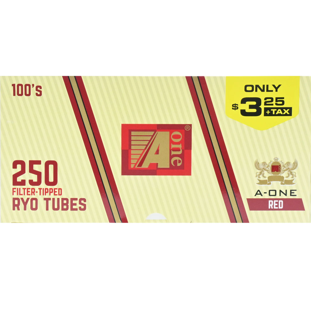 A One Cigarette Tubes Red 100s PP 3.25 250ct Box