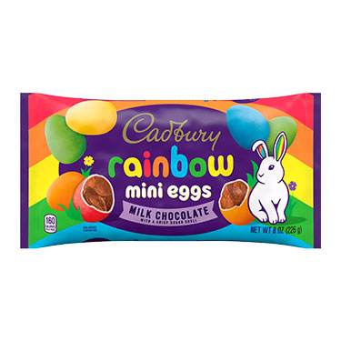 Cadbury Milk Chocolate Coated Rainbow Mini Eggs With Sugar Shell 8oz Bag