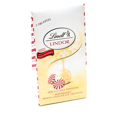 Lindt Holiday White Chocolate Peppermint Mini 0.8oz Bag