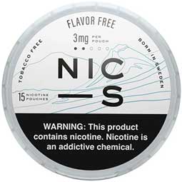 NIC S Nicotine Pouches Flavor Free 3mg 5ct